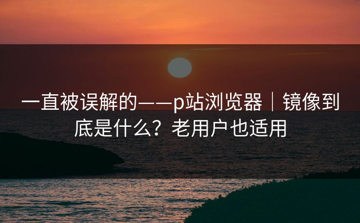 一直被误解的——p站浏览器｜镜像到底是什么？老用户也适用