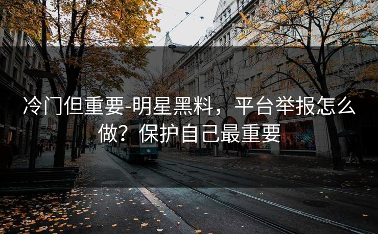 冷门但重要-明星黑料，平台举报怎么做？保护自己最重要