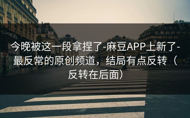 今晚被这一段拿捏了-麻豆APP上新了-最反常的原创频道，结局有点反转（反转在后面）