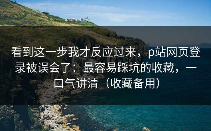 看到这一步我才反应过来，p站网页登录被误会了：最容易踩坑的收藏，一口气讲清（收藏备用）