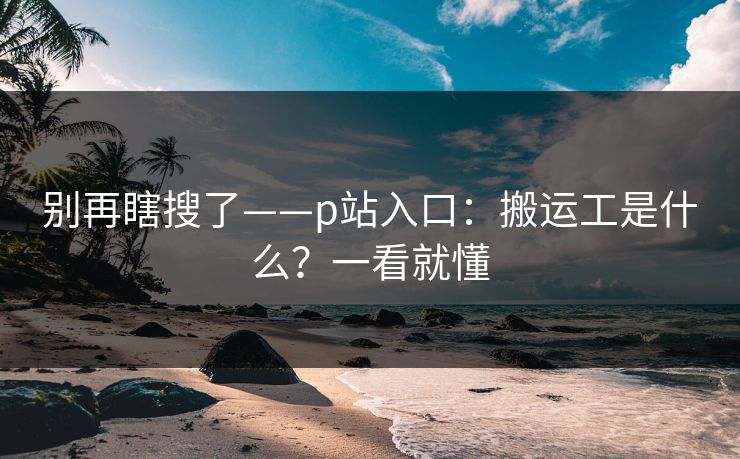 别再瞎搜了——p站入口：搬运工是什么？一看就懂