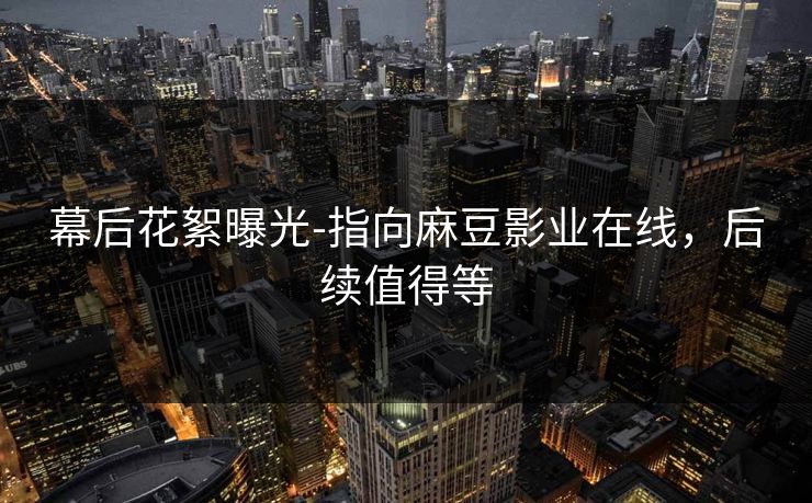 幕后花絮曝光-指向麻豆影业在线，后续值得等