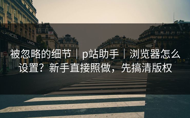 被忽略的细节｜p站助手｜浏览器怎么设置？新手直接照做，先搞清版权