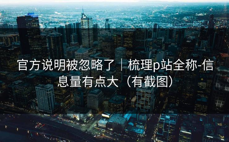 官方说明被忽略了｜梳理p站全称-信息量有点大（有截图）