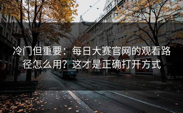 冷门但重要：每日大赛官网的观看路径怎么用？这才是正确打开方式