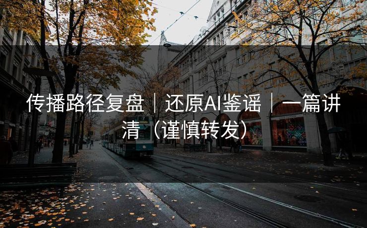 传播路径复盘｜还原AI鉴谣｜一篇讲清（谨慎转发）