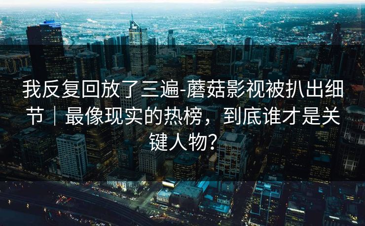 我反复回放了三遍-蘑菇影视被扒出细节|最像现实的热榜,到底谁才是关键人物? 我反复回放了三遍-蘑菇影视被扒出细节|最像现实的热榜,到底谁才是关键人物?